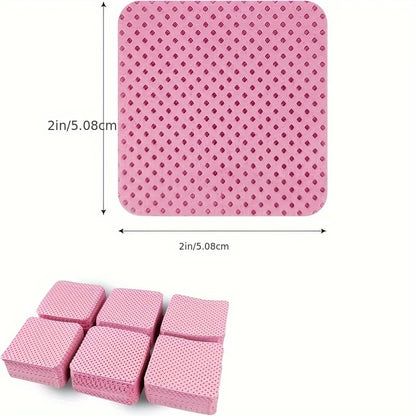 50 Lint-Free Nail Wipes, Super Absorbent Nail Wipes for Removing Gel Polish, Eyelash Extensions, and Nail Preparation (White Pink)