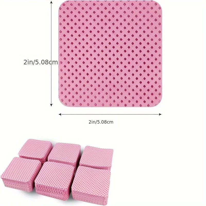 50 Lint-Free Nail Wipes, Super Absorbent Nail Wipes for Removing Gel Polish, Eyelash Extensions, and Nail Preparation (White Pink)