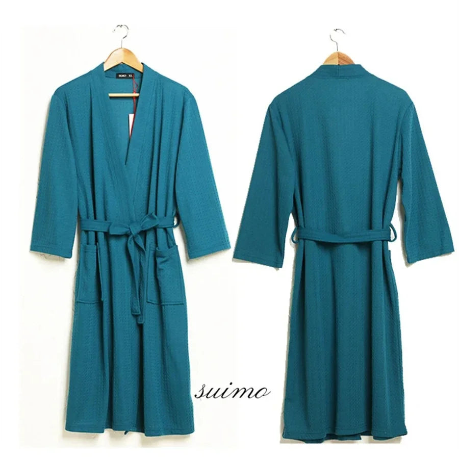 Unisex Kimono Badrock Lång – Lätt Mjuk Sommar & Höst Loungewear, 17 Färger M–3XL