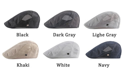Summer Beret Hats for Man Forward Cap Women Hollow Mesh Breathable Flat Peaked Caps Fashionable Outdoor Cap Adjustable