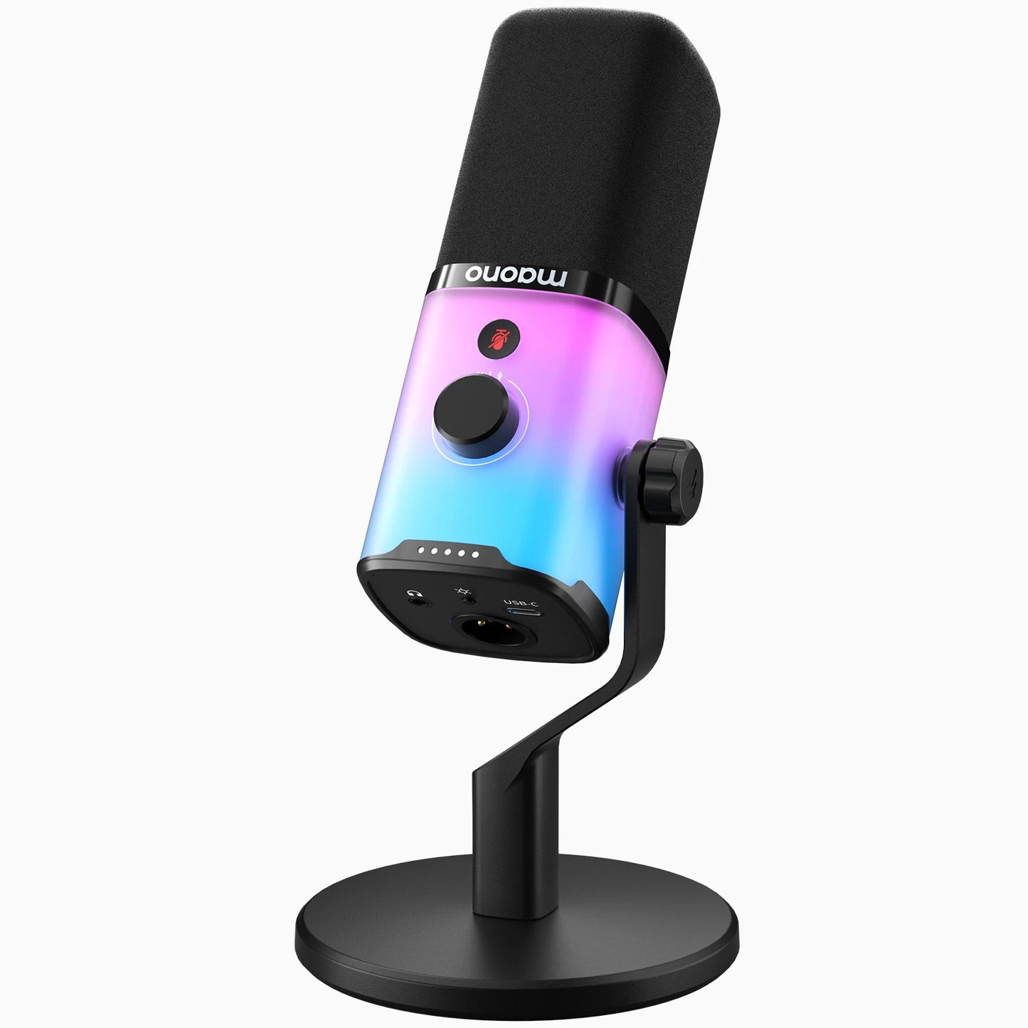 Maono PD100X RGB Gaming Microphone USB/XLR Dynamic Mic with Noise Reduction Mute Headphone Jack Mic for Gaming Streaming Podcast