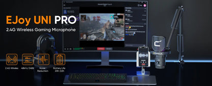 COMICA EJoy Uni Pro trådlös USB-mikrofon med RGB – välj arm eller stativ
