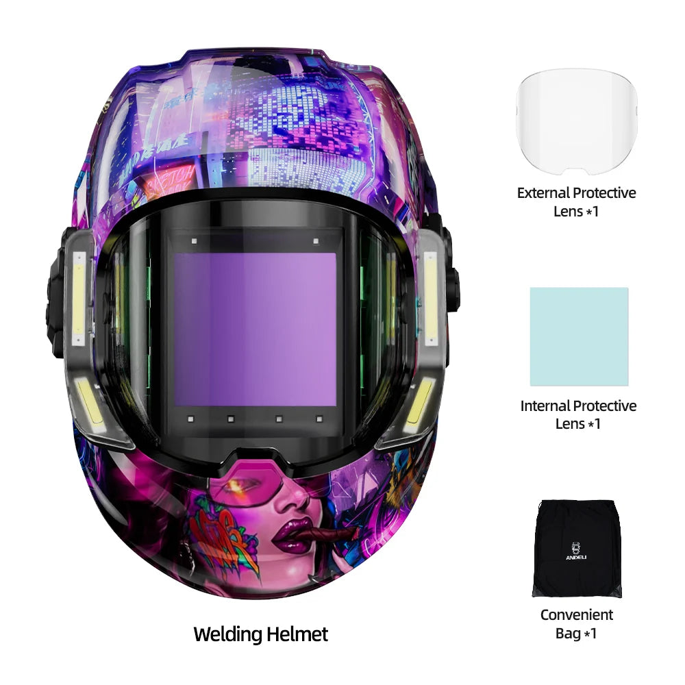 ANDELI automatisk svetsmask med true color och stort synfält