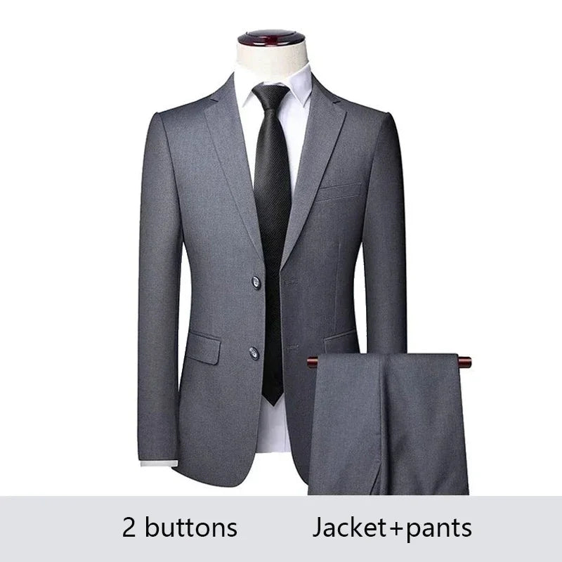 High Quality Men Suits For Wedding 2 Pieces 3 Sets Blazers Stretch Elegant Formal Jackets Vest Pants Full 2025 Tailored Costume