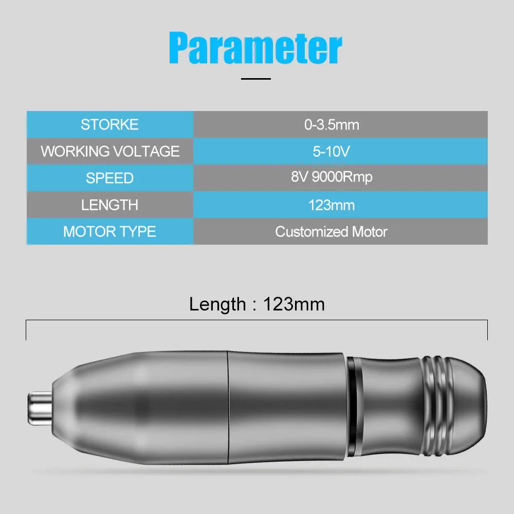 Professional Tattoo Machine Set High Quality Rotary Tattoo Pen Power Supply Needle Ink Makeup DC/RCA Tattoo Pen Beginner Kits