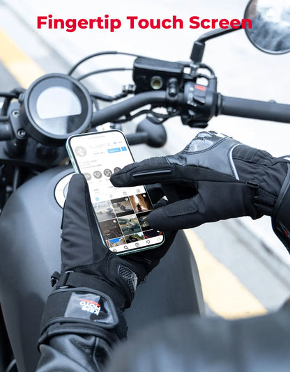 KEMITOUR Vinter MC-handskar Vattentäta med Touch Screen och Kolfiberskydd