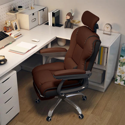 Ergonomic Executive Computer Chair High Back Adjustable Height PU Leather Tilt Lock Recliner Office Chair with Thickened Seat