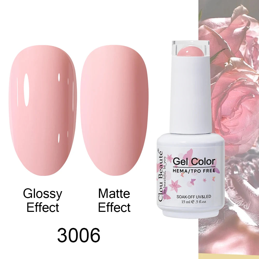 Clou Beaute Gel Nail Polish Neon Brown Royal Blue Red Green Pastal Nude Nail Art Varnishes Gel Lacquer Top Coat UV Gel Nail