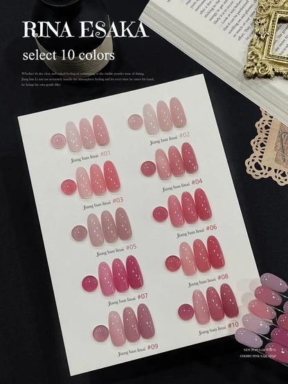 1-24pcs WS Jelly Jade Nude Pink Gel Nail Polish Natural Pink Translucent Color LED UV Gel Soak Off For Home Salon Nail Art DIY