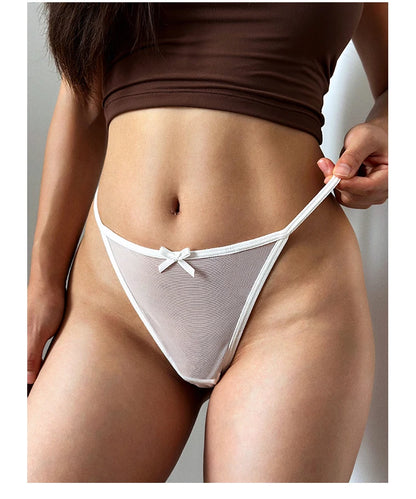 Sexy Girls G String Lace Thong Panties Women Briefs Hollow Out Transparent Thin Underwear Female Low Waist Lingerie Size S-XL
