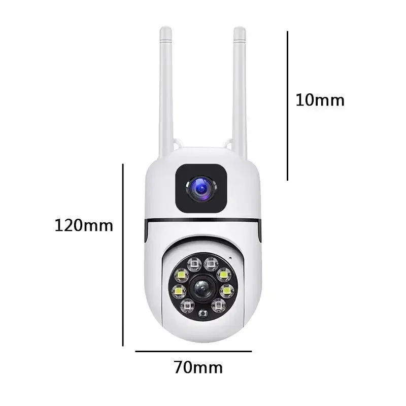 WiFi IP Camera Security Protection Dual Lens Dual Screen Wireless Indoor Monitor Auto Track PTZ CCTV Video Surveillance V380 Pro