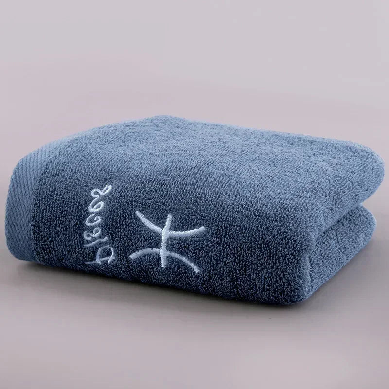 12 Constellation Letters Towel Embroidery Cotton Absorbent Quick Dry Lovers Gift Thickened Sport Soft fashion Face Towel 35x75cm
