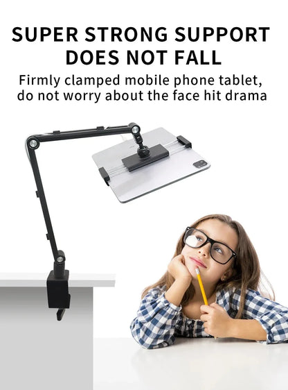 2025 Tablet Stand Holder for Ipad,Portable Monitor Stand Desk Mount for 15.6'' 16'' Screen,Aluminum Long Arm with Rotating