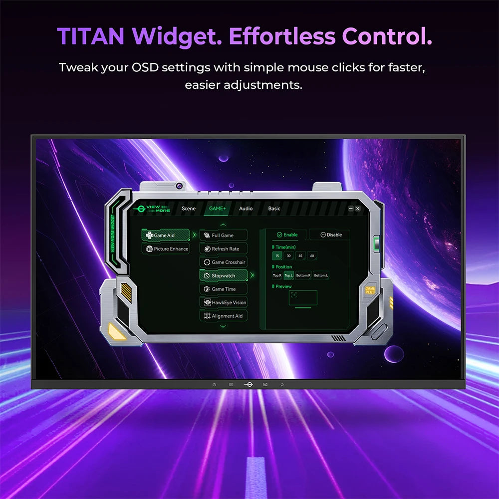 TITAN ARMY KF271S PLUS 27inch 240Hz Gaming Monitor - QHD Fast IPS, 2560x1440, HDR400, Height-Adjustable Stand, Dual RGB Edge Lights, DP/HDMI, Competitive Esports & Pro Gaming