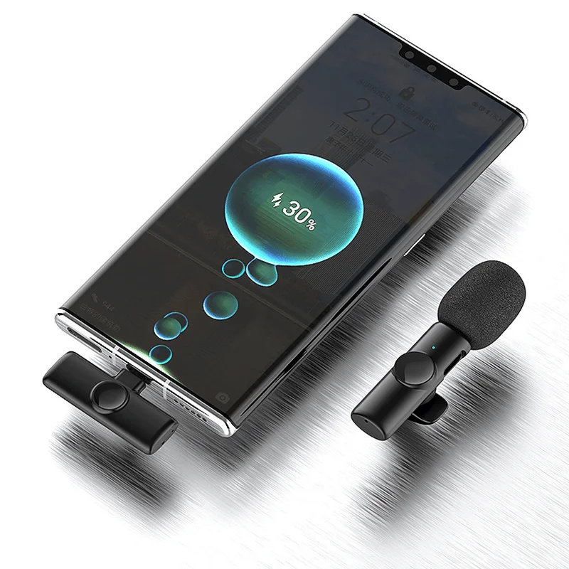 Wireless Lavalier Microphone USB C Mini Microphone with Noise Cancellation For iPhone17 16 15 Lapel Mic for Video Recording Vlog