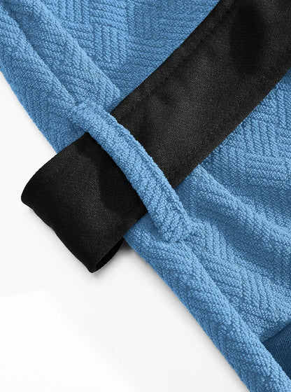 Men's Twill Fabric Long Bathrobe with Belt Design, Double Pockets, Casual Home Pajamas, Loose Fit, Hotel Resort Style, Nightwear