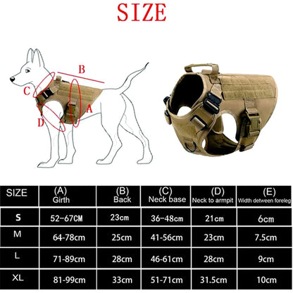 Taktisk Militärhundsele & Koppelset – För Schäfer, Golden Retriever & Stora Raser, S–XL