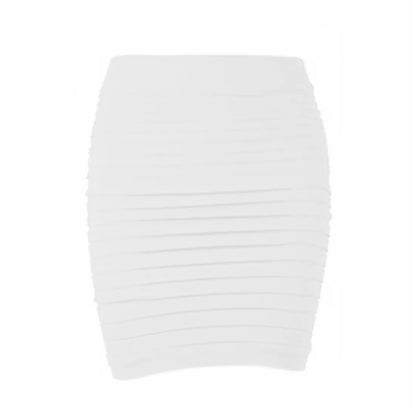 Summer Women High Waist Skirt Solid Color Elastic Pleated Skirt For Office Lady Draped Slim Mini Skirt Sexy Lady Pencil Skirts