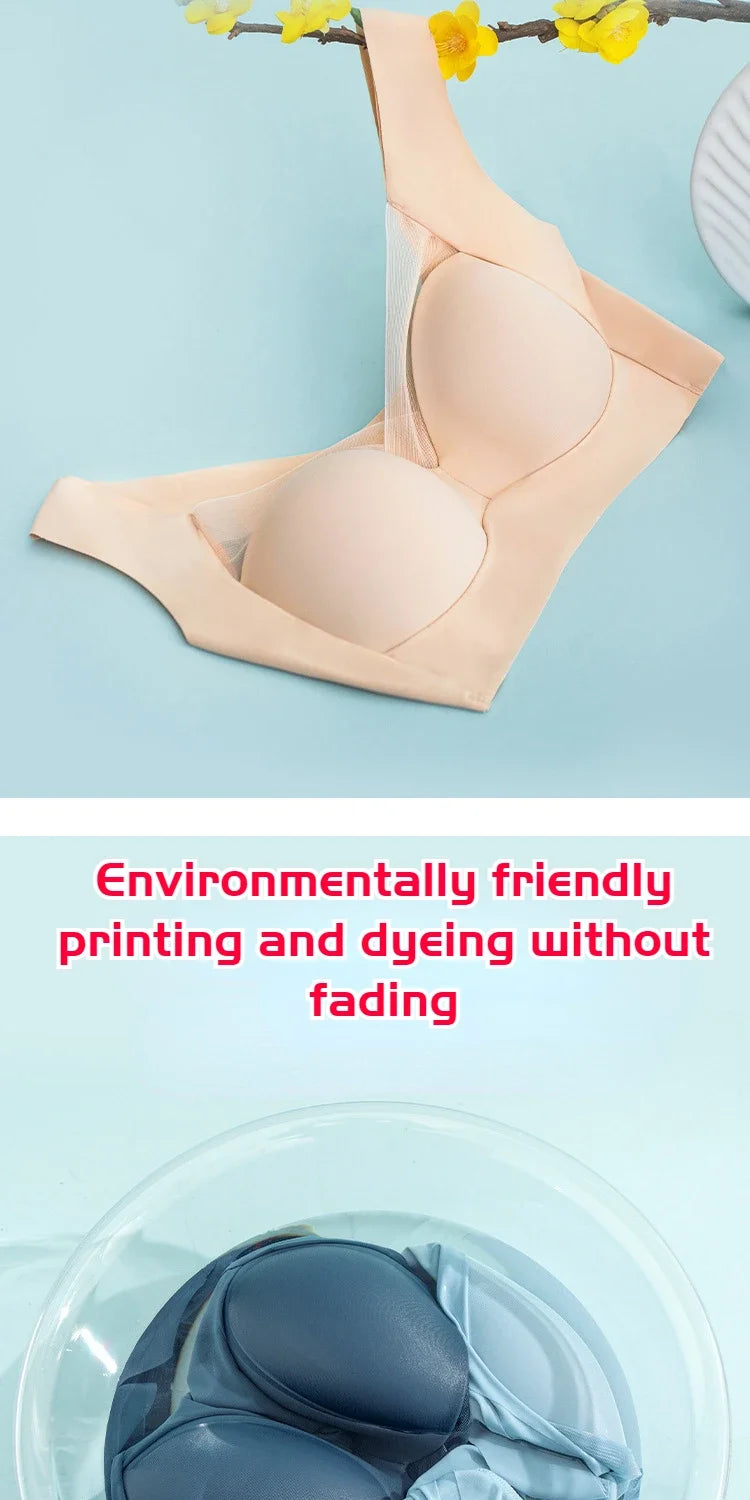 Woman Top Bra Sexy Push Up Bra Seamless Ice Silk Underwear Women Unwired Ring Sleep Lingerie Fitness Sports Bralette Invisible