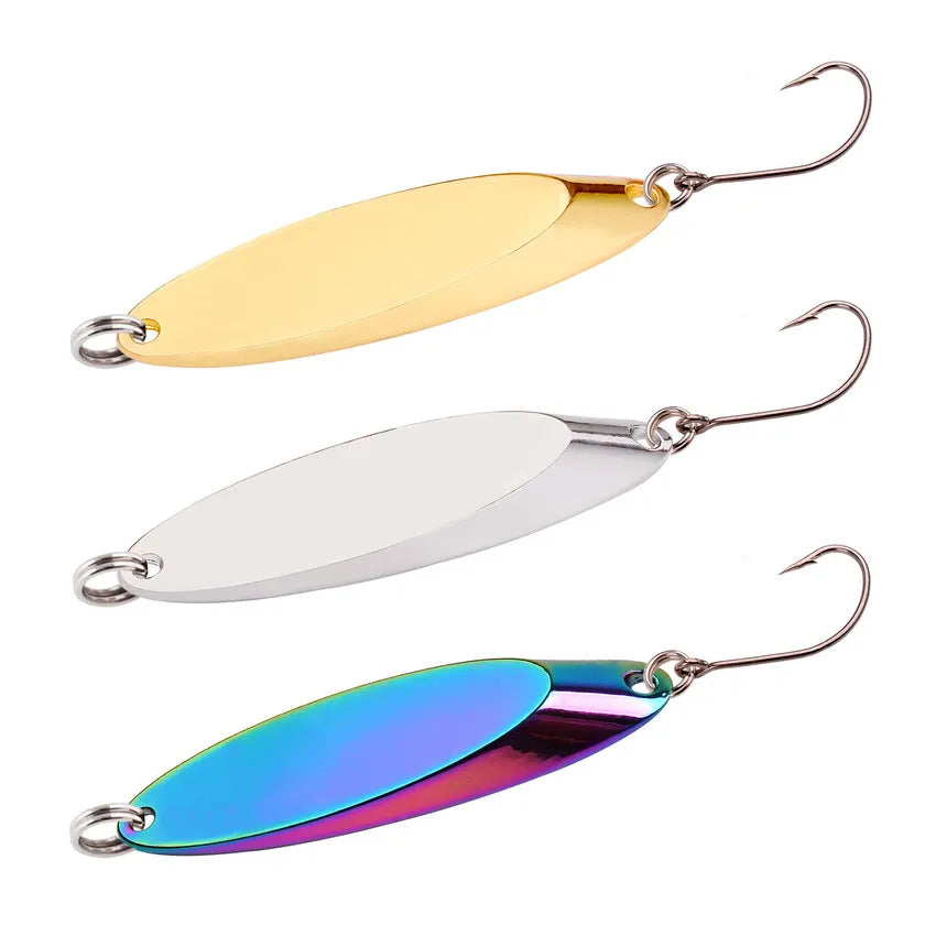 12pcs Metal Spinner Spoon Lures Trout Fishing Lure Hard Bait Sequins Paillette Artificial Baits Spinnerbait Fish Tools 1.5g-56g