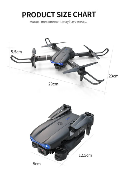 E99 Pro Drone with 8K HD Camera Remote Control Quadcopter Four Axis Aircraft Altitude Hold GPS Flying Toy for Aerial Photography