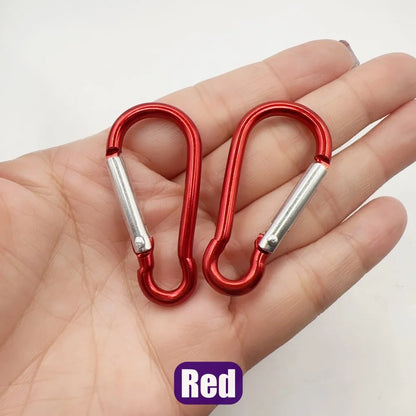 5-100Pcs Aluminum Carabiner Key Chain Clip Outdoor Camping Keyring Snap Hook Water Bottle Buckle Kit Climbing Accessories