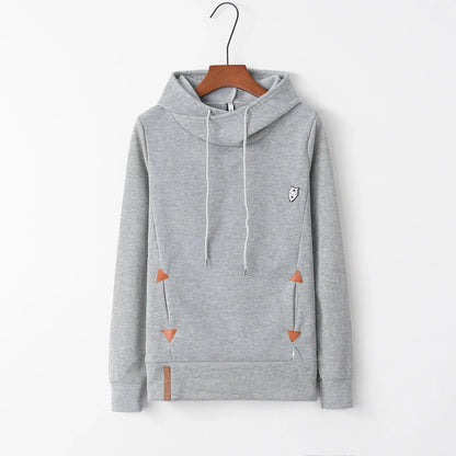 Long Sleeve Embroidered Hoodie, Pocket, Fashion Trend, Autumn
