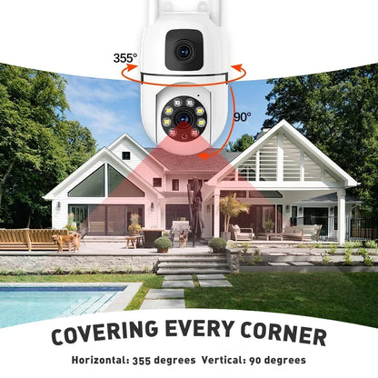 WiFi IP Camera Security Protection Dual Lens Dual Screen Wireless Indoor Monitor Auto Track PTZ CCTV Video Surveillance V380 Pro