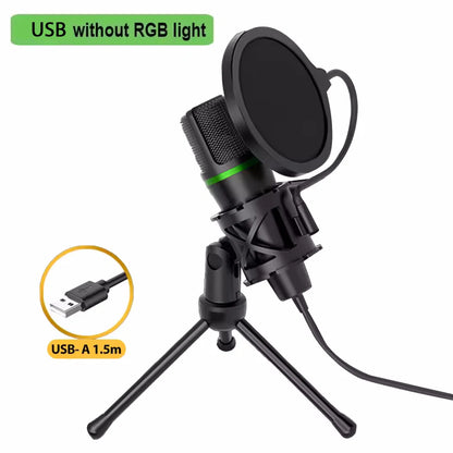 AyeBeau USB-kondensatormikrofon för streaming – med eller utan RGB