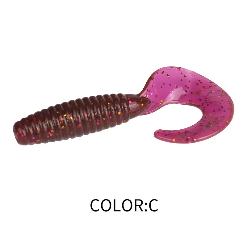 Supercontinent New Soft Bait Angry Spin 25mm 35mm 45mm Fishing Lures Plastic Silicone Worm Moggot Grub Lure Sinking Lures
