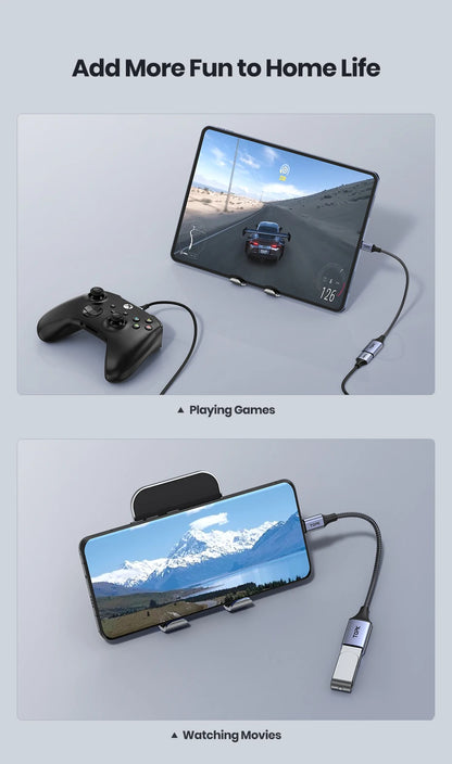 TOPK USB-C till USB-A OTG-adapter – dataöverföring och laddning