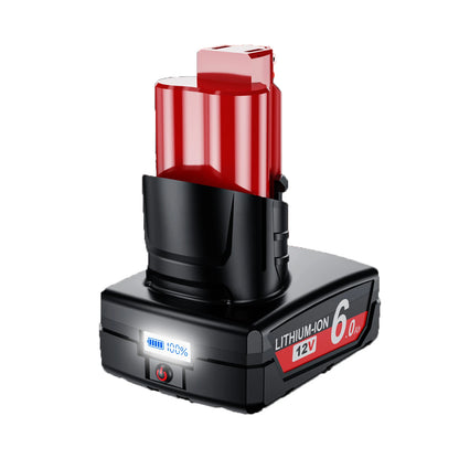 Milwaukee M12 Batteri 12V 6.0Ah Uppladdningsbart med LCD-skärm