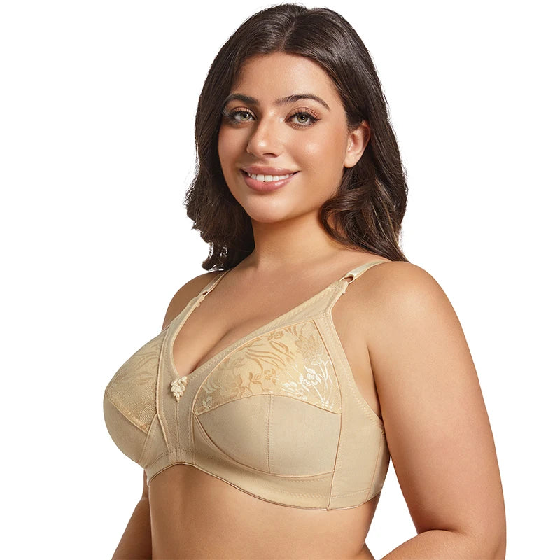 Plus Size Lace Bras For Women Sexy Brassiere Thin Wireless Lingerire Comfortable Underwear
