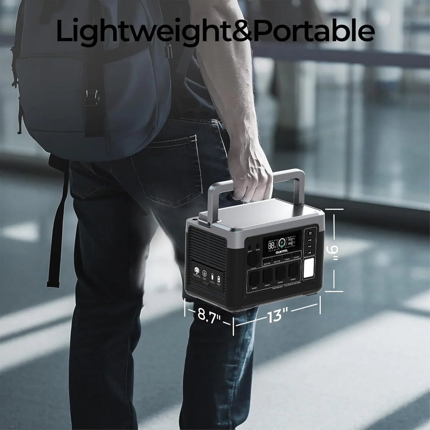 OUKITEL P1000E PLUS Portabel Kraftstation – 1024Wh, 1800W (3600W Peak), LiFePO4, 39 min Snabbladdning, UPS, EU-lager