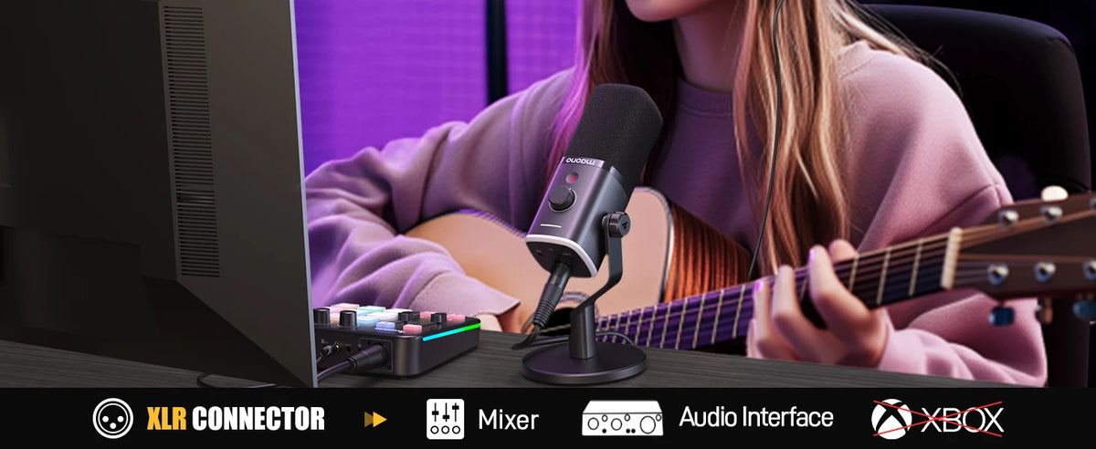 MAONO PD100X Dynamic Microphone. Software Noise Reduction Included. RGB Gaming Mic. Enhances Gaming Experience. Ideal for Record