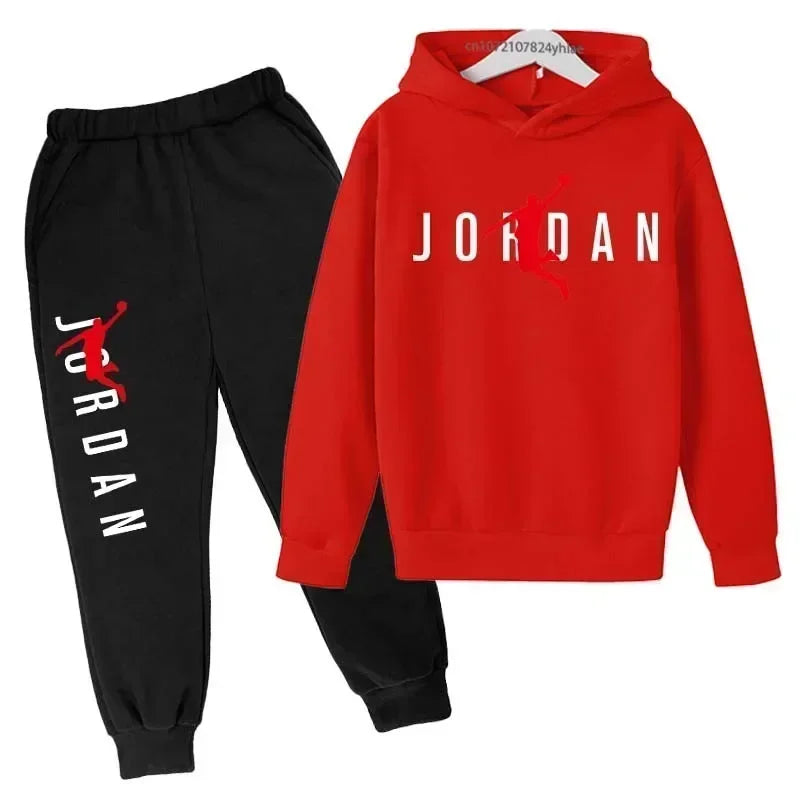 Kids Autumn Spring Trend Letter Print 2pcs Hoodie+Pants Tracksuits 3-13 Years Boys Girls Casual Outfits Children Clothes Sets