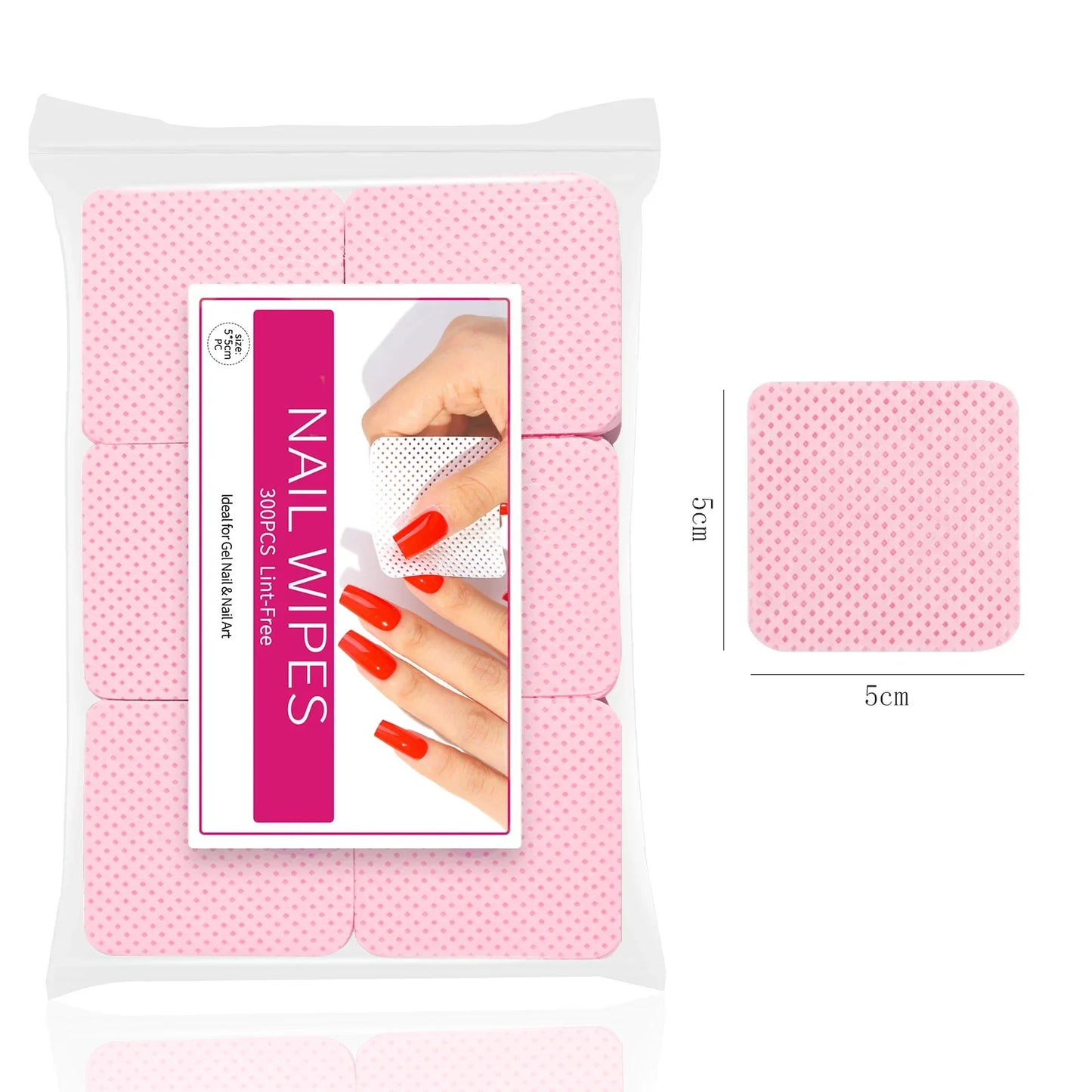 300pcs/Pack Lint-free Nail Polish Remover Napkin Colorful Cotton Wipes Paper Pads UV Gel Dust Cleaner Cleaning For Manicure Tool