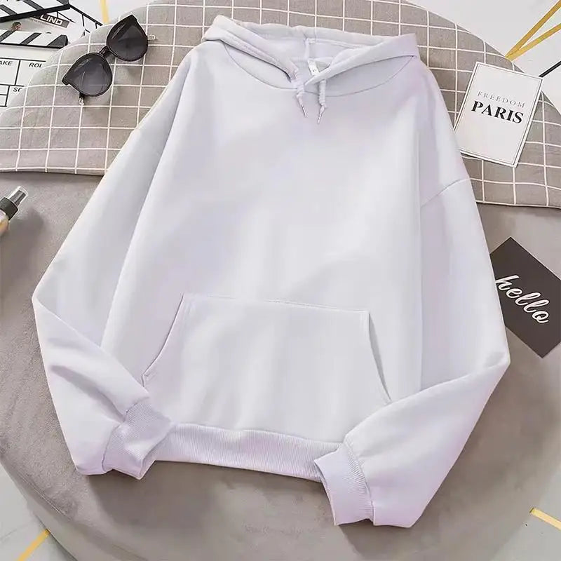 2026 white Hoodies men women Autumn Long Sleeve Pullover Tops Casual Pocket Hoodies Unisex Outer Loose Sport Wear