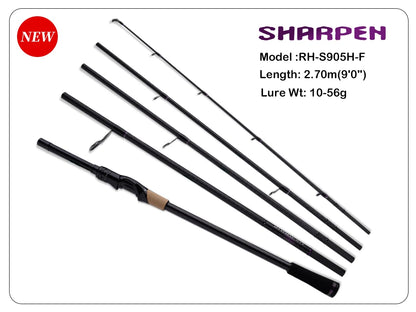PURELURE SHARPEN Travel Soft Lure Long Spinning and Casting XF/MF Action Rods FUJI Components Bass Pike Rod Fishing Rod Reel