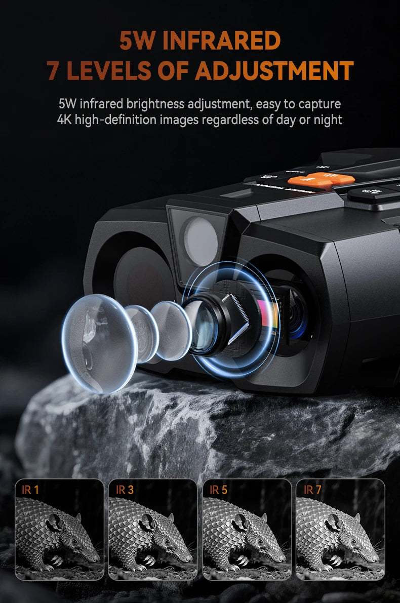 4K Night Vision Binoculars 4.5inch Big Screen Night Vision Goggles 5000mAh 800m Full Dark Infrared Night Vision Telescope Goggle