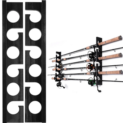 1pair Fishing Rod Holders Up to 6 Rods Fishing Pole Rod Racks Wall or Ceiling Mounted Fishing Pole Rod Holder for Garage Storage