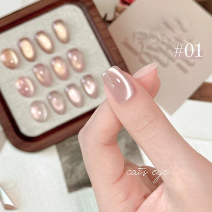 1-12pcs SHAKA Autumn Tanhua Cat Eye Pink Transparent Color Gel Nail Polish 2026 New Simple And Generous Halloween Nail Gel