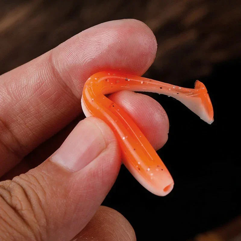 10pcs/Lot Fishing Lure T Tail Worm Soft Bait Jigging Wobblers Tackle Bass Pike Artificial Silicone Swimbait 55mm 70/90mm 120mm
