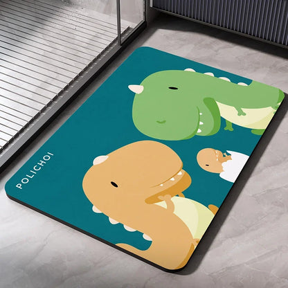 VIKAMA Premium Diatomaceous Earth Bathroom Mat - Absorbent Quick-Dry Anti-Slip Foot Rug for Shower Area Home Decor