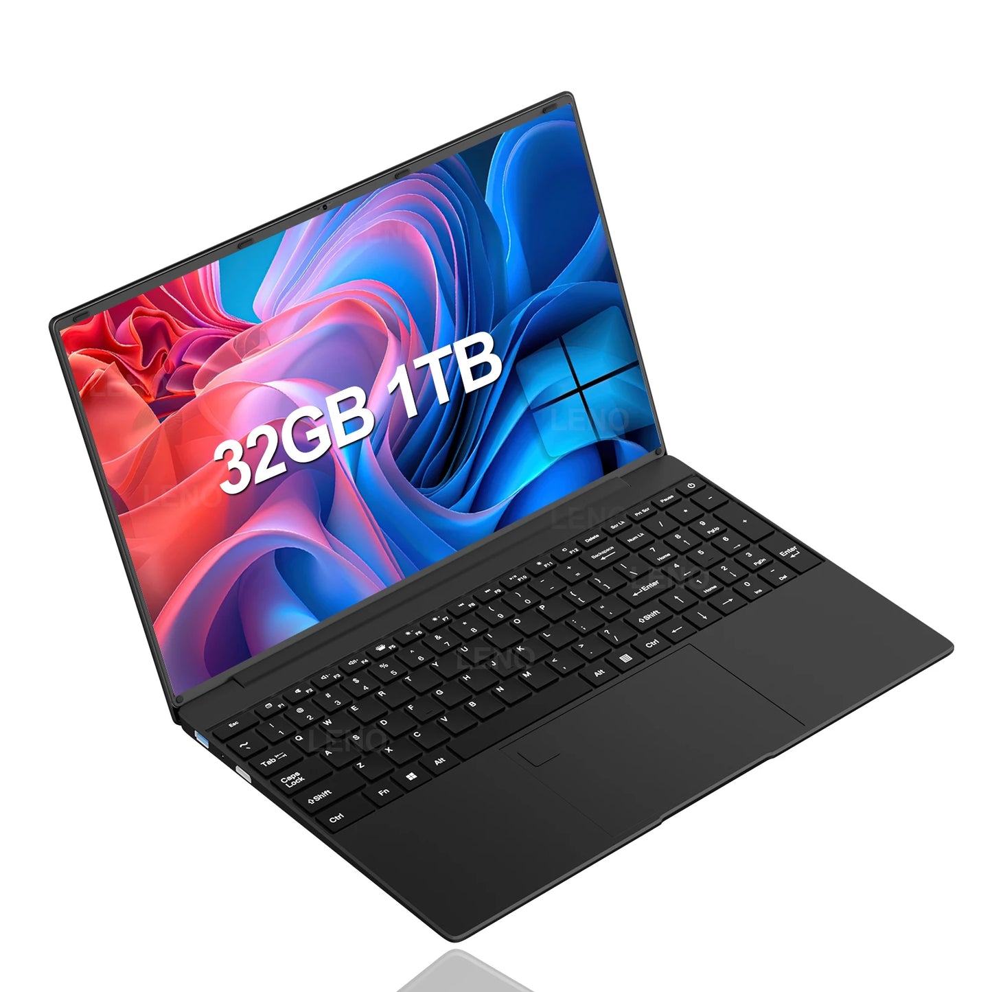 LenO 15,6" Gaming Laptop Intel Core i9-9900 16/32GB RAM Upp till 2TB SSD – Win 11 Pro FHD 1920x1080 Ultratunn Metallram Svart/Silver