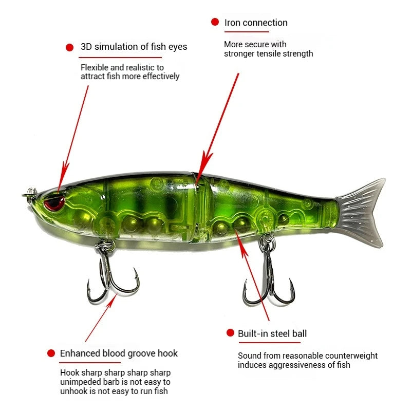 11.5cm 18.5g Balam Glide Bait Swimbait Joint Giant Pike Bass Fishing Lure Hard Bait Catfish Saltwater Lures Leurre De Pêche