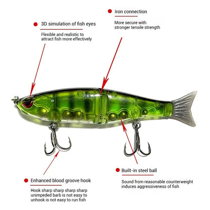 11.5cm 18.5g Balam Glide Bait Swimbait Joint Giant Pike Bass Fishing Lure Hard Bait Catfish Saltwater Lures Leurre De Pêche