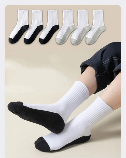 3 Pairs/set Children's Socks Spring Autumn Kids Boys Cotton White Sports Student Home Teenagers Socks For Daily Life 4-16Years
