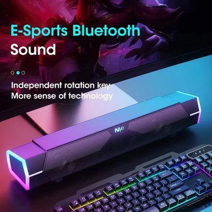 Bluetooth Computer Sound Bar Speaker 4D Surround Sound Subwoofer Wired Wireless RGB Home Audio For TV PC