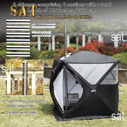Portable Sauna Tent Three Layer Waterproof  Winter Waterproof Camping Outdoor Winter Steam Tents